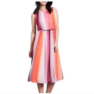 Boden Maria Ombré Striped Midi Dress Pink 16